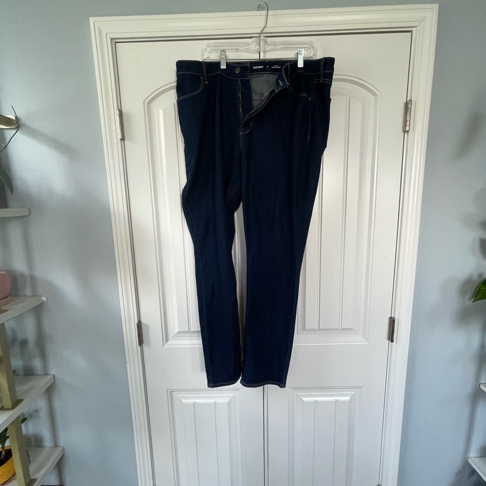 Old Navy Blue Straight Leg Jeans Women Size 18